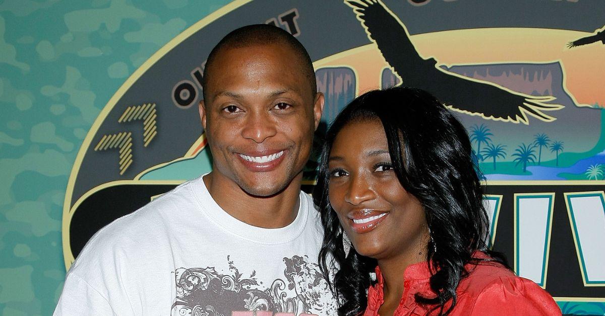 Eddie George and Taj George at the 'Survivor' finale.