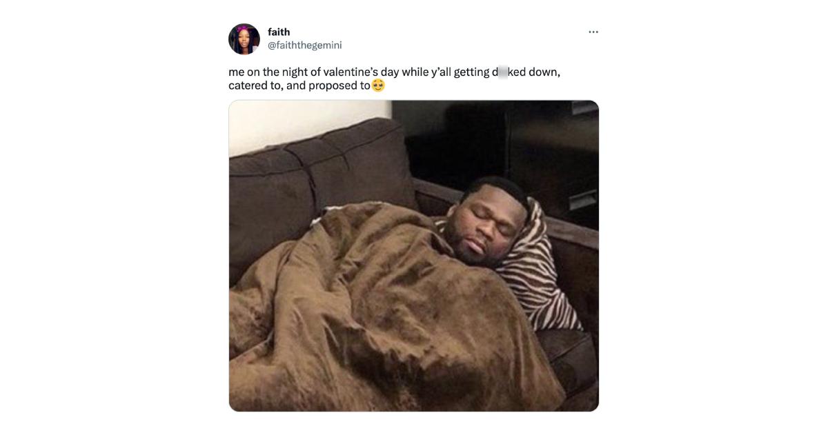 valentine's day 50 cent sleep meme