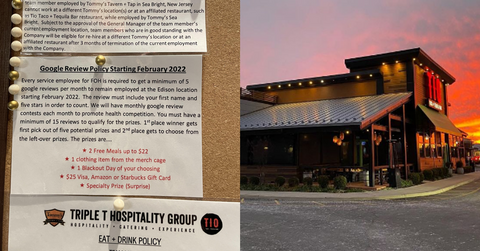 Restaurant Forces Employees to Get Google Reviews