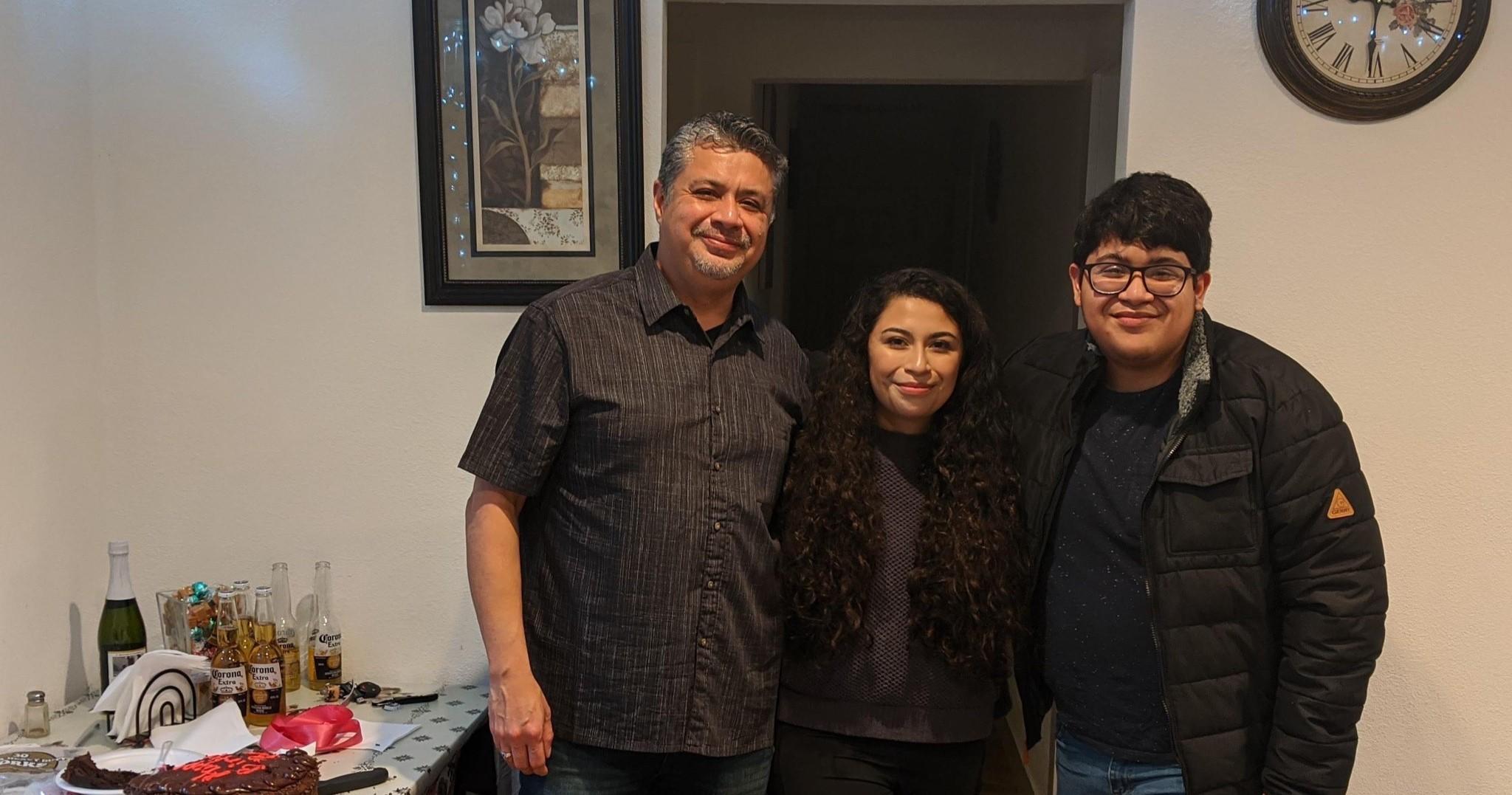 Cesar Alvarado and two of his kids