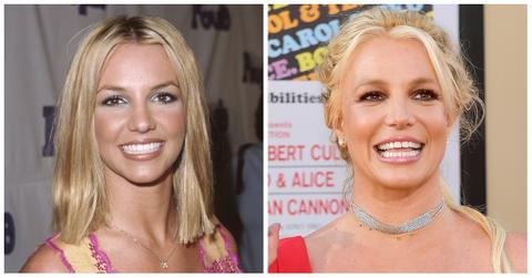 Britney Spears in 2000 and 2019.