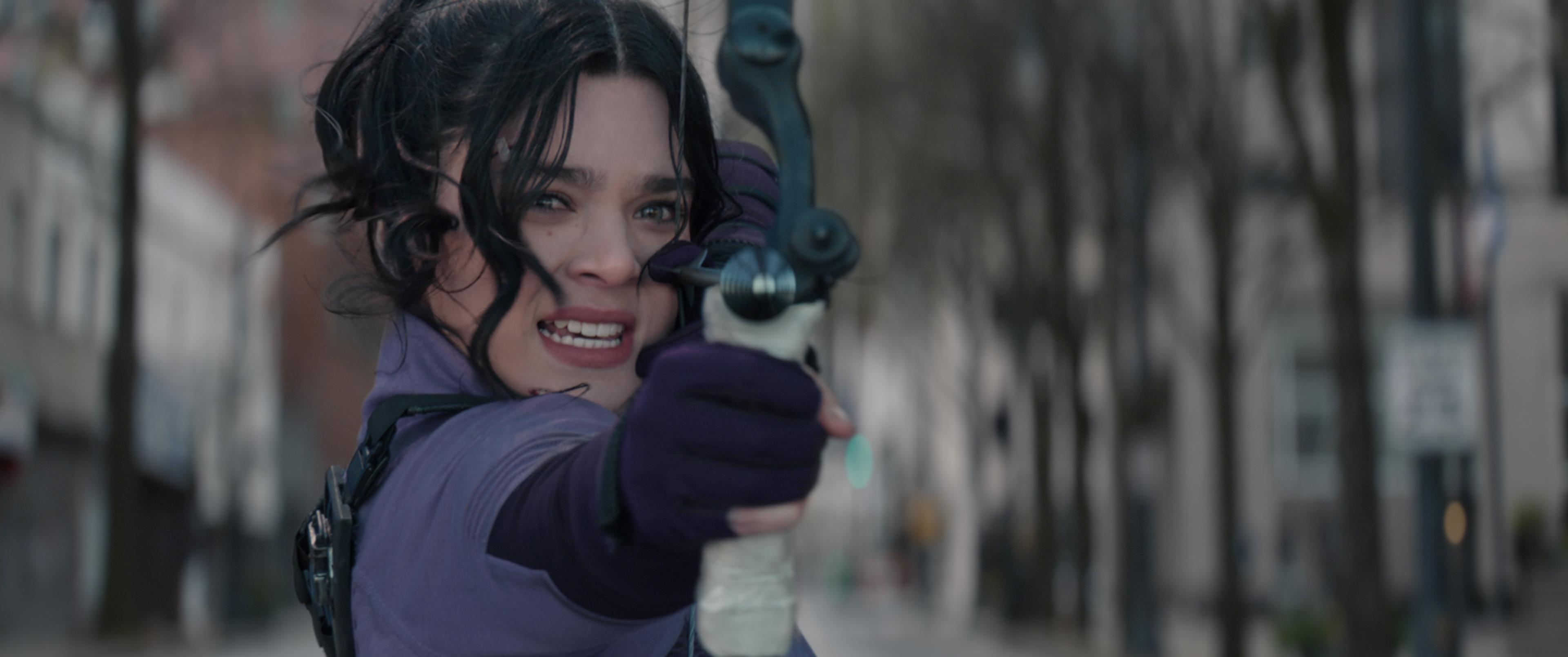Kate Bishop shoots an arrow in 'Hawkeye'