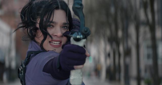 Kate Bishop shoots an arrow in 'Hawkeye'