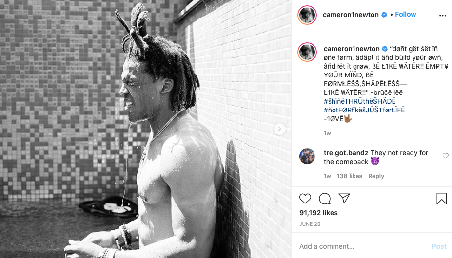 Why Does Cam Newton Use That Font? Because He Wants to Stand Out