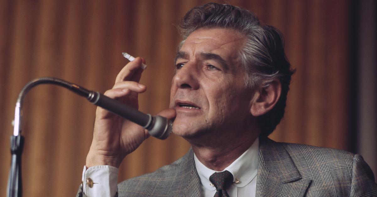 Leonard Bernstein (1918 - 1990) at the Queen Elizabeth Hall in London
