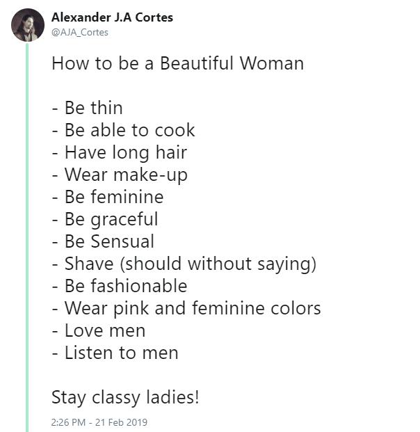 how to be a beautiful woman tweet