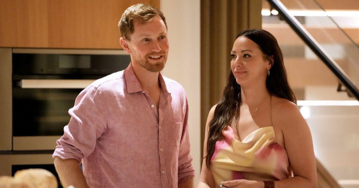 Luke Broderick and Kristin Doute smiling and standing in a kitchen on 'The Valley'