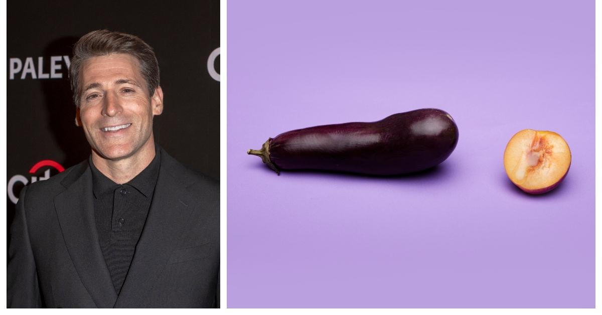 (L-R):Tony Dokoupil; Photograph of an eggplant