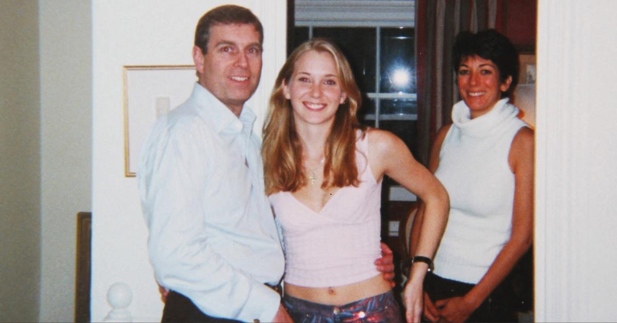 Prince Andrew is pictured with Virginia Roberts Giuffre and Ghislaine Maxwell in a document from the Epstein Files.