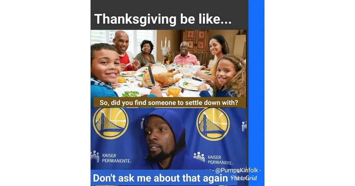 A Thanksgiving meme with Kevin Durant