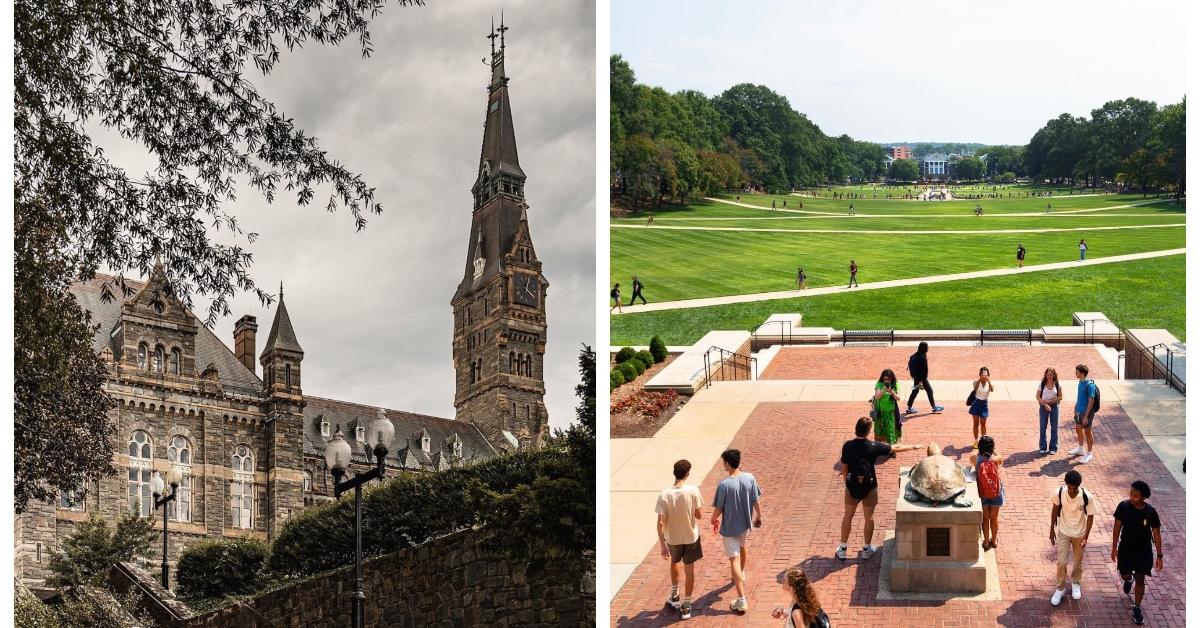 (L-R): Georgetown University; University of Maryland College Park