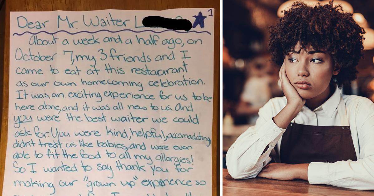 Waiter Shares Letter He Got From Teens Who Didn't Know to Tip and the ...