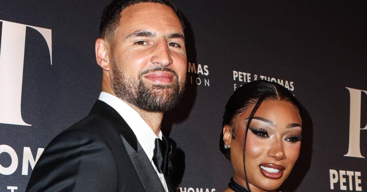 (l-r): Klay Thompson and Megan Thee Stallion at Megan's Pete & Thomas Foundation Gala in July 2025.