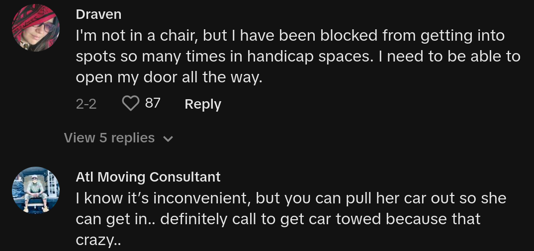tesla blocks handicap spot