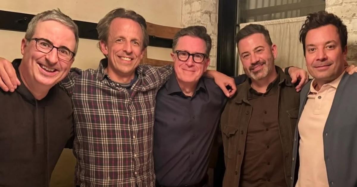 Jimmy Kimmel with Stephen Colbert and other late night hosts.