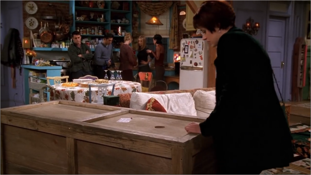 Chandler in the box in 'Friends' Thanksgiving