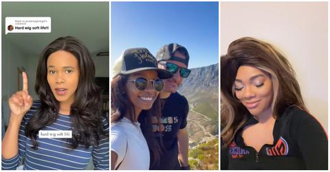 (l-r): Women discussing hard wig, soft life