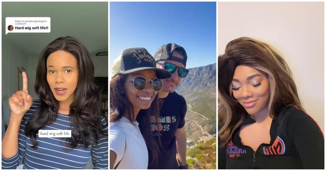 (l-r): Women discussing hard wig, soft life