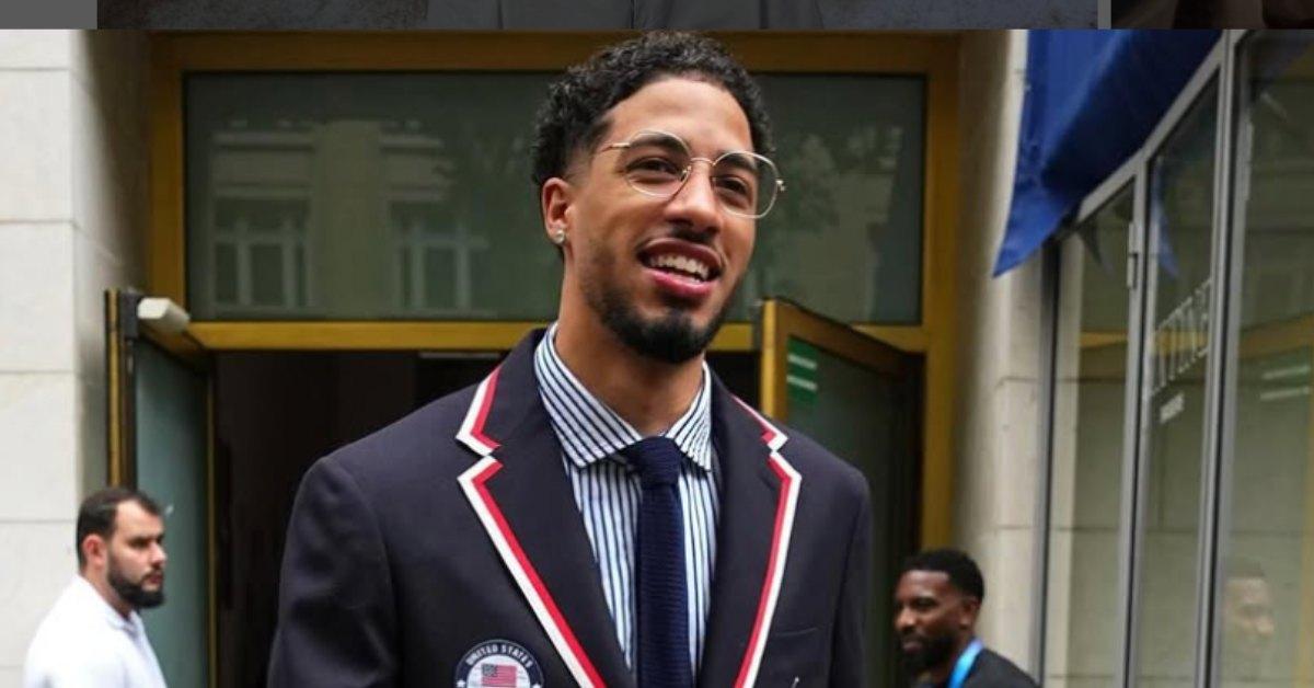Tyrese Haliburton during opening ceremony of the Olympics.