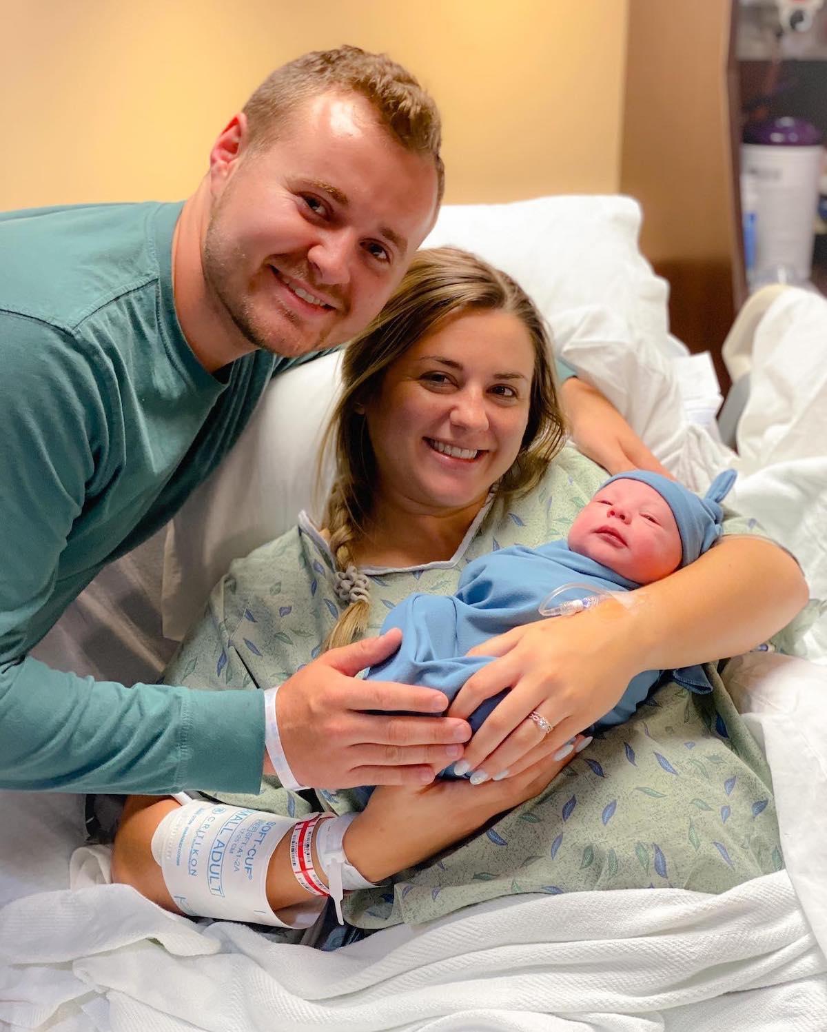 Jed and Katey Duggar and their new baby whose name is Truett