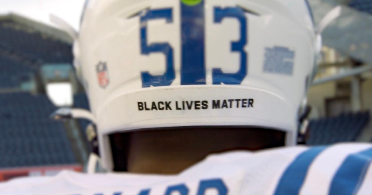 Black Lives Matter decal on NFL Helmet