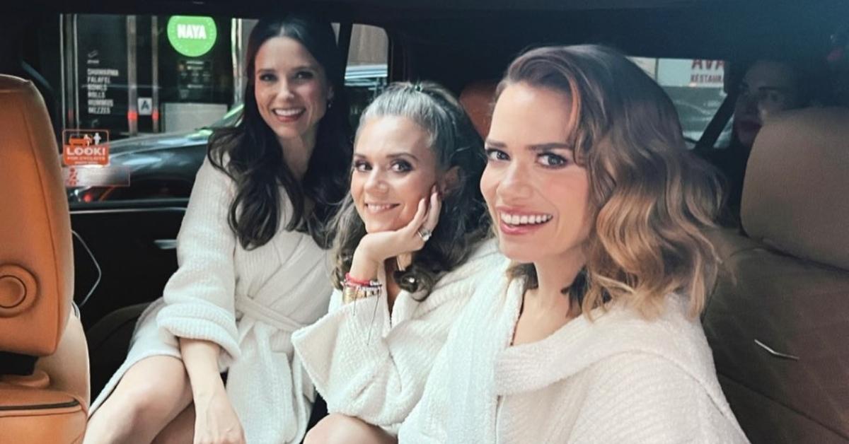 Sophia Bush, Hilarie Burton, and Bethany Joy Lenz in a car together