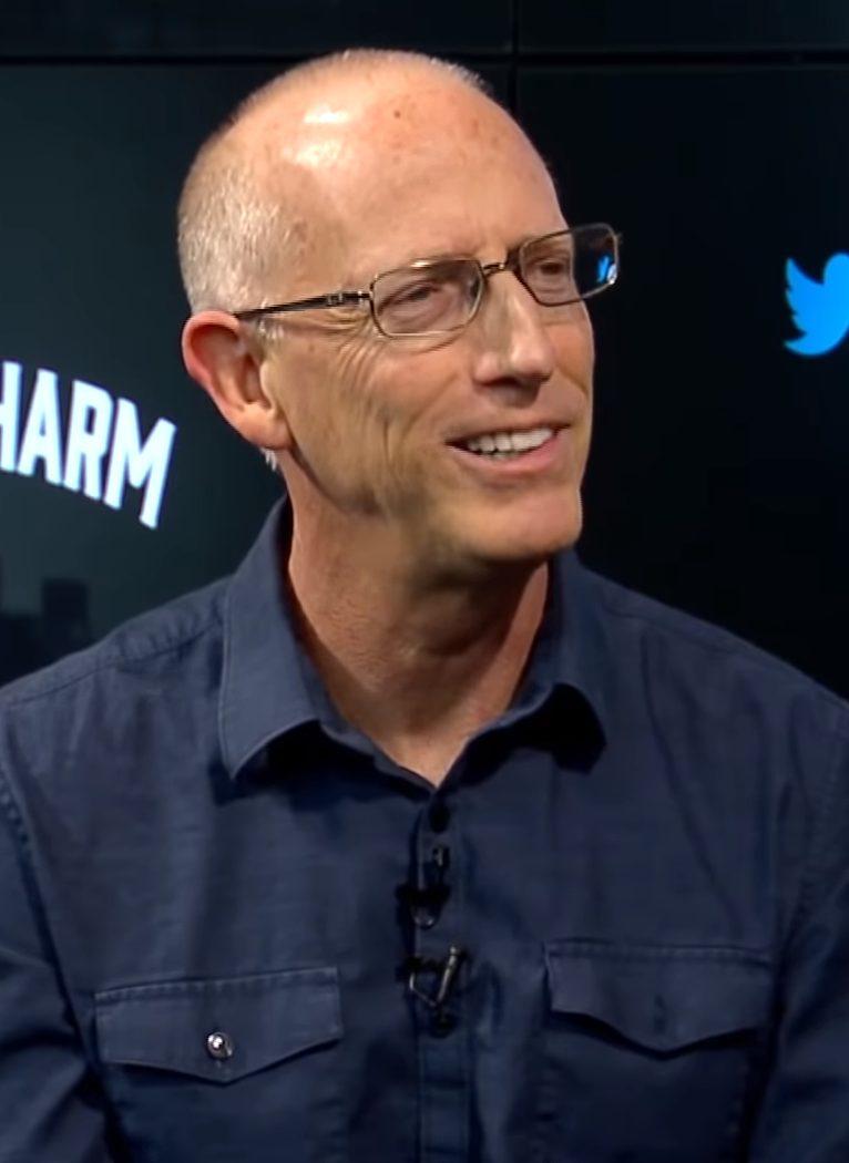 Scott Adams at a press event.