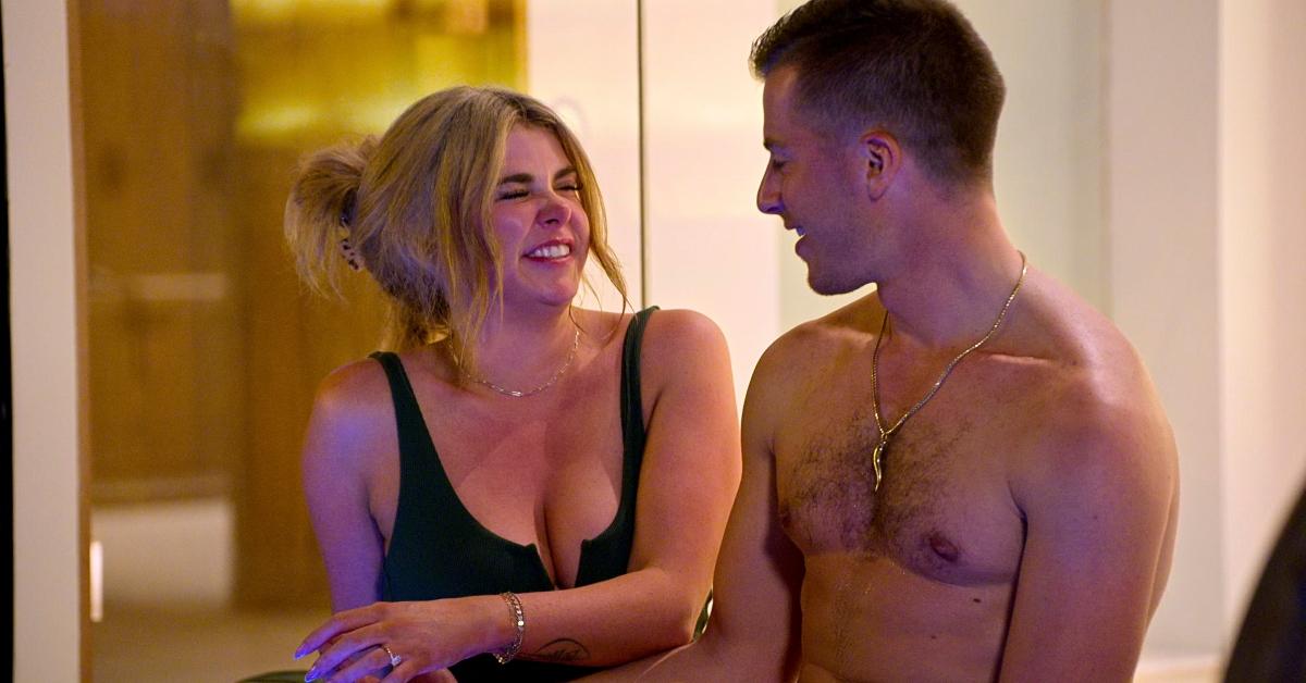Annie and Nick sit poolside on Love Is Blind.