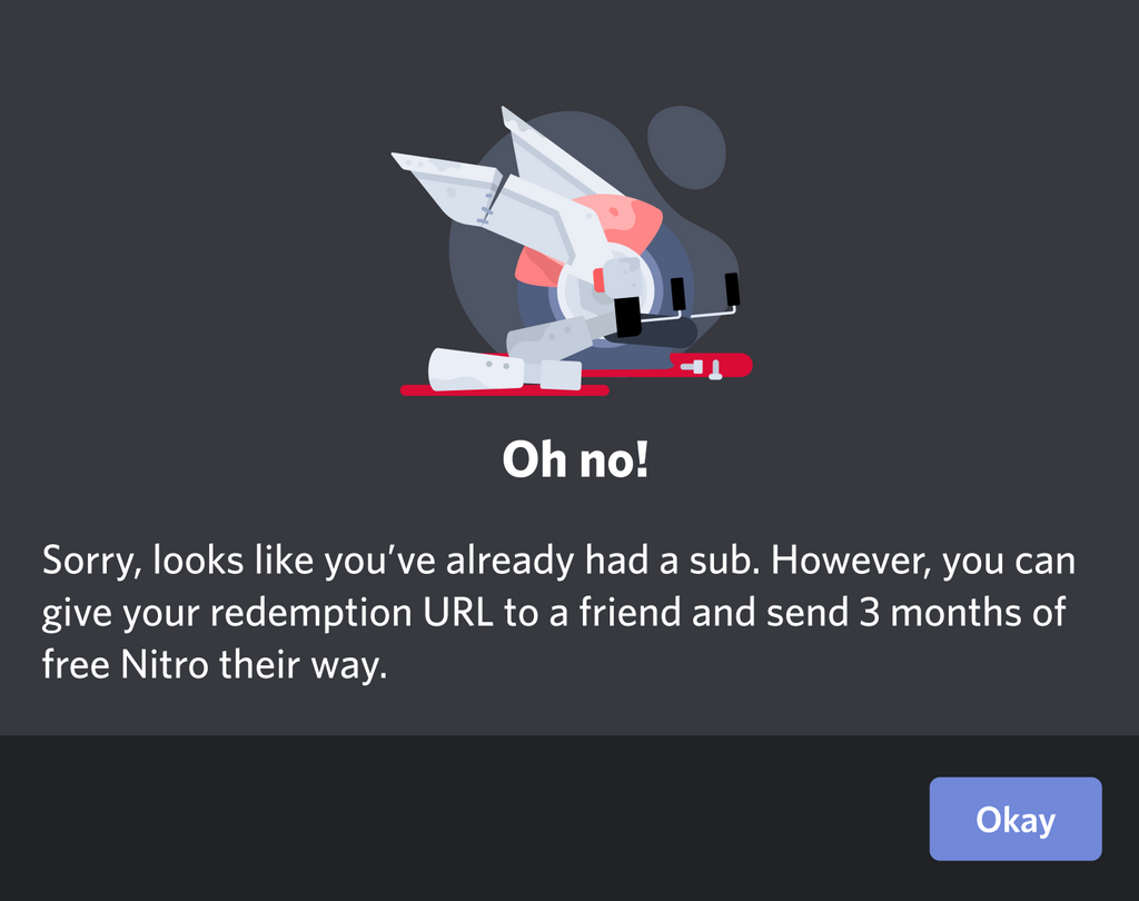 discord cant generate nitro link