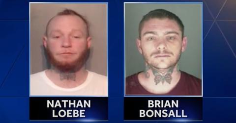 (L-R): Nathan Loebe mug shot; Brian Bonsall mug shot