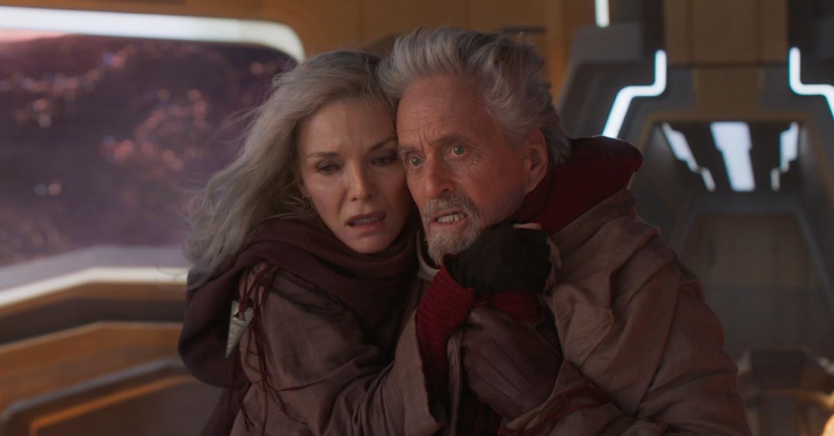 Michelle Pfeiffer as Janet van Dyne and Michael Douglas as Hank Pym in 'Ant-Man and the Wasp: Quantumania'