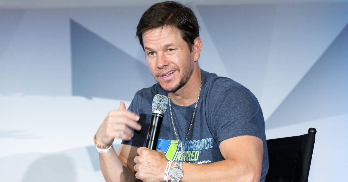 Mark Wahlberg speaking at the LEAP Foundation on July 24, 2018