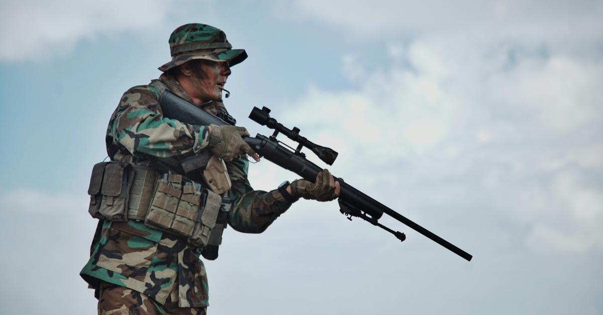 Soldier holding a rifle