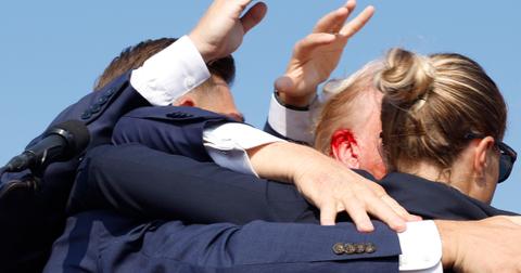 Donald Trump's right bloodied ear at the Pennsylvania rally