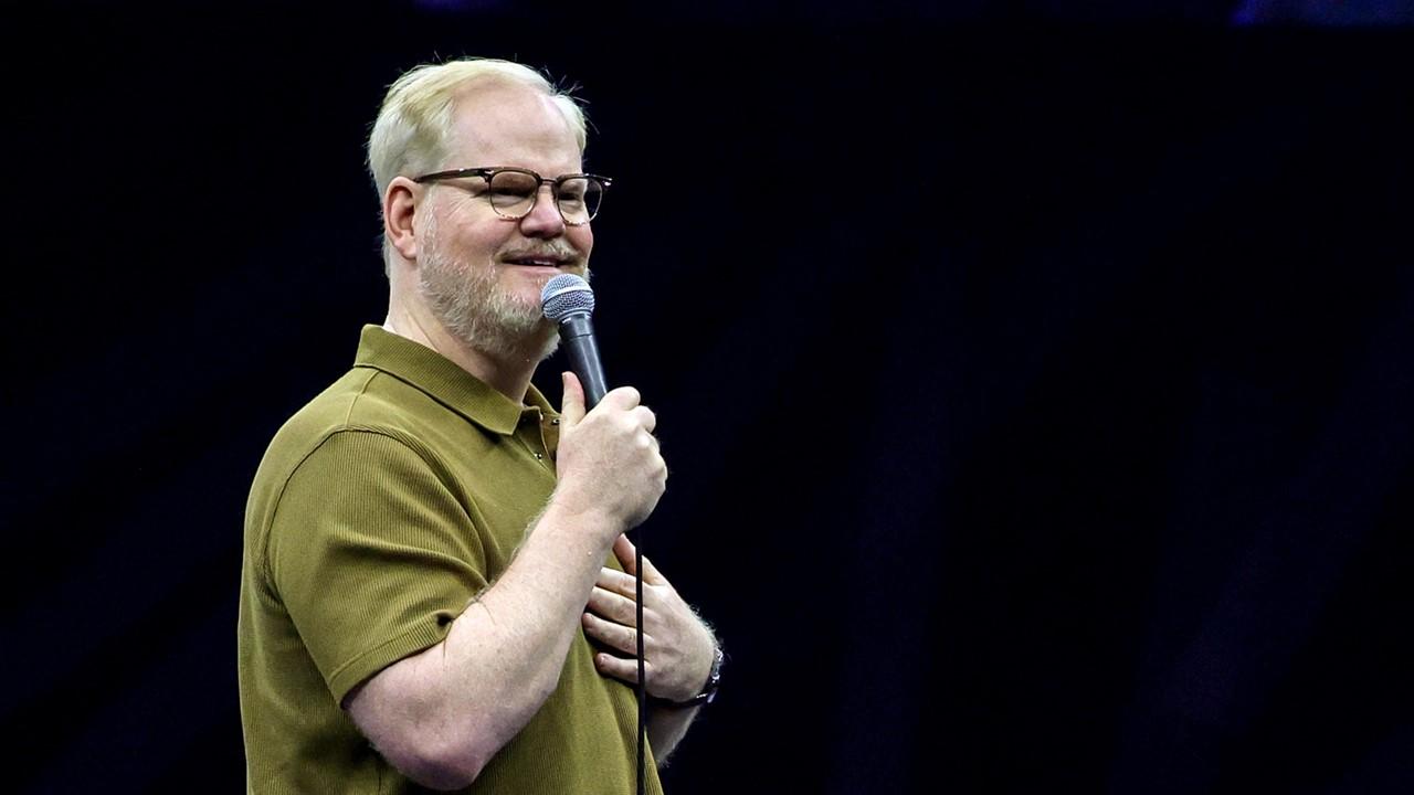 Jim Gaffigan performing during a keynote address at Cisco Live! at Michelob ULTRA Arena on June 7, 2023