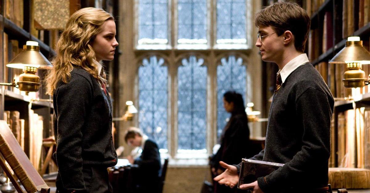 Hermione and Harry in the library in 'Half-Blood Prince'