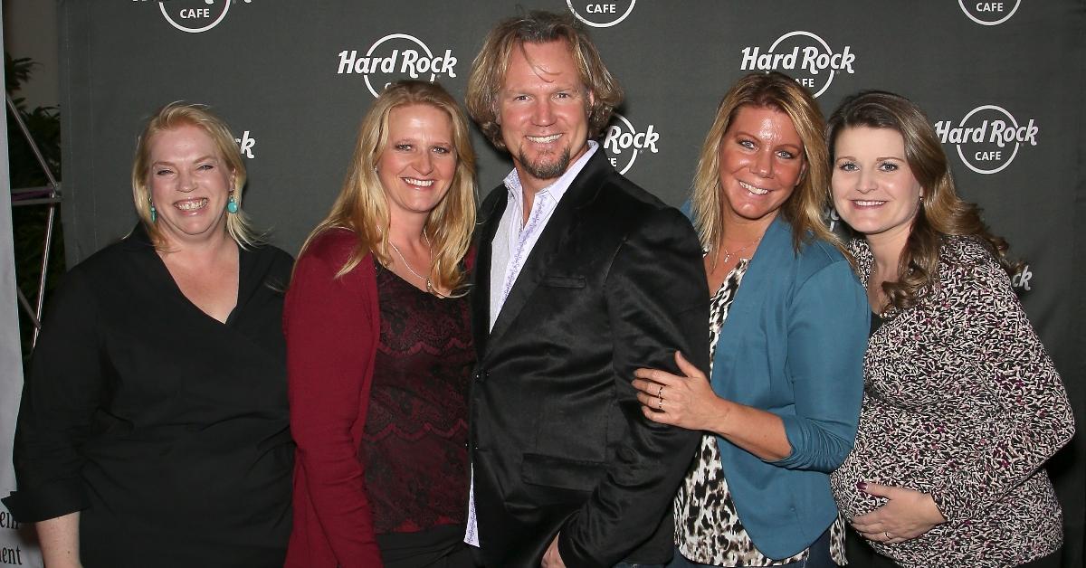 Kody Brown (C) and his wives, (L-R) Janelle Brown, Christine Brown, Meri Brown, and Robyn Brown