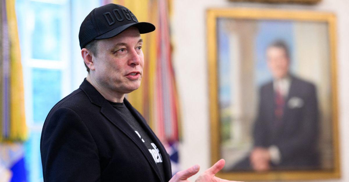 Elon Musk speaking in the Oval Office. 
