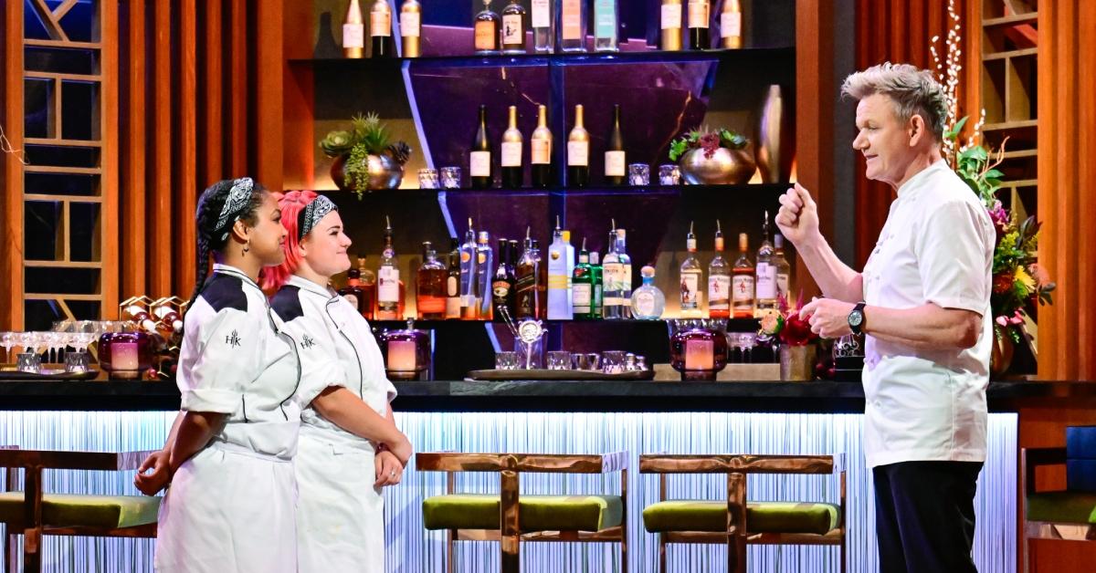 (l-r): 'Hell's Kitchen' Final two Season 24 contestants and Gordon Ramsay