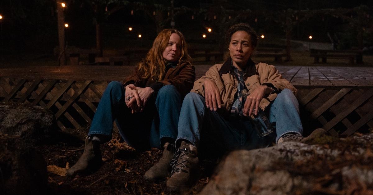 Lauren Ambrose as Adult Van and Tawny Cypress as Adult Tai reconnecting in 'Yellowjackets' Season 2.