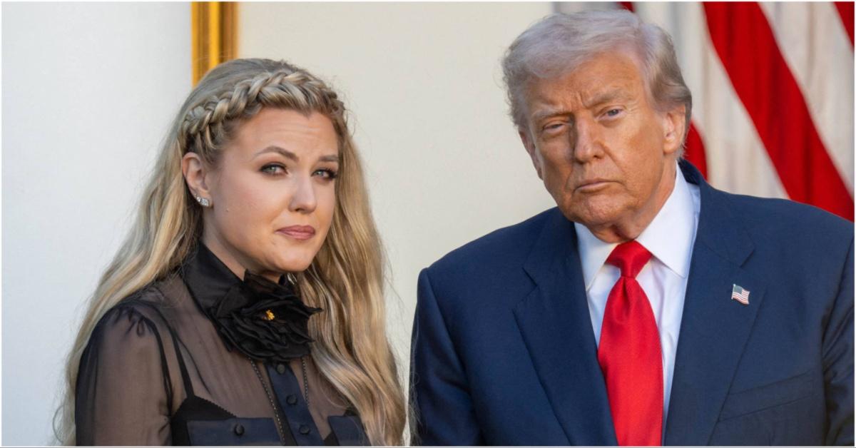 Erika Kirk standing with Donald Trump