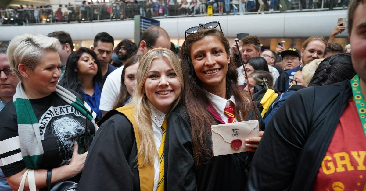 Harry Potter fans during the annual Back to Hogwarts Day at Kings Cross station in London.