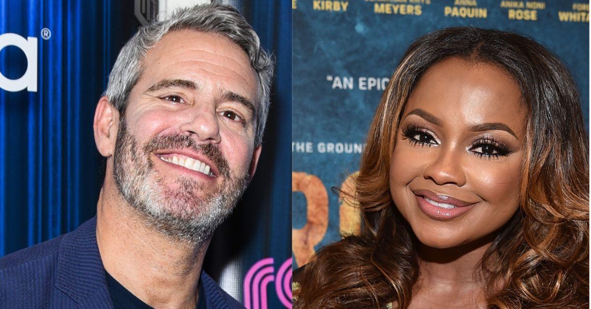 (l-r): Andy Cohen and Phaedra Parks