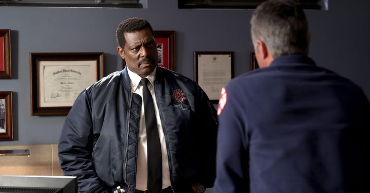 Chief Boden in his office on 'Chicago Fire'