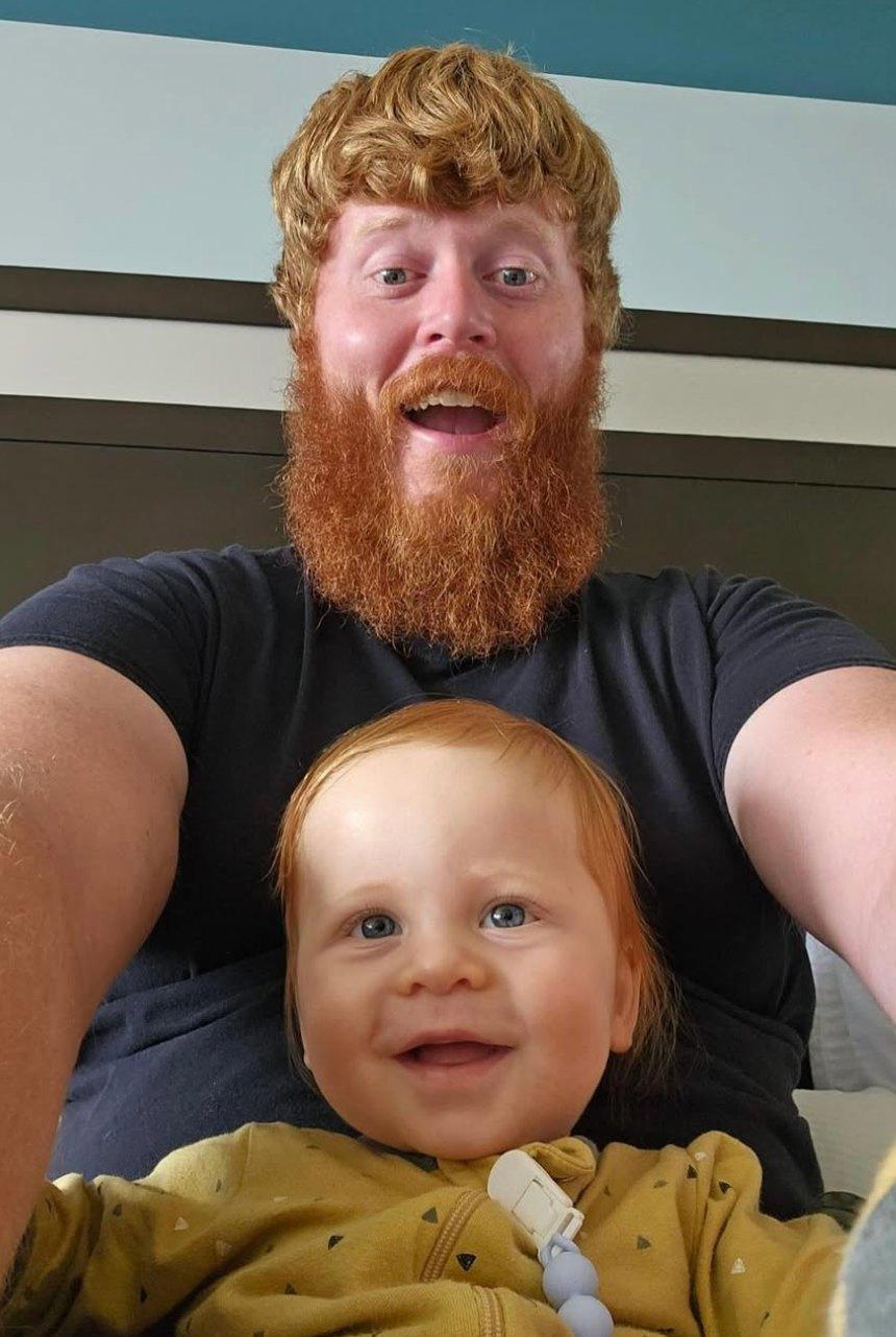 Oliver Anthony with one of his kids.