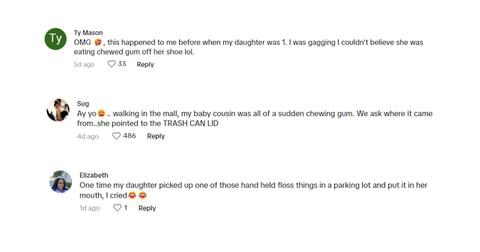 Commenters share their own horror stories of children eating things they aren't supposed to