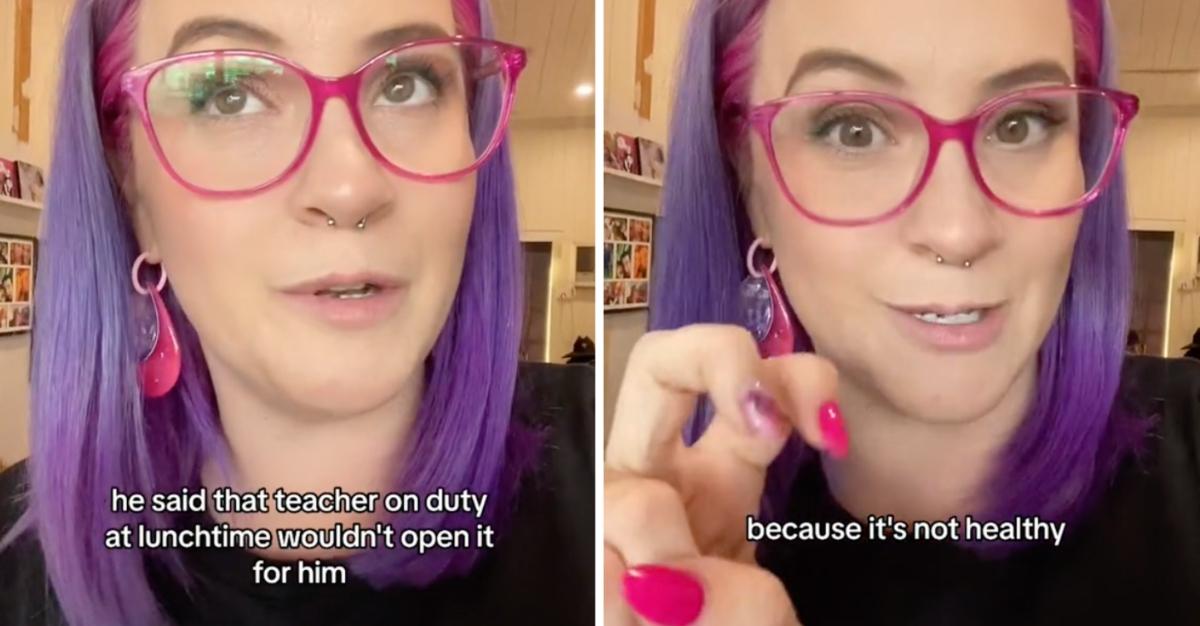 TikTok creator @ashy_anne_ shares story about how her son's teacher didn't open his cake for him because it was unhealthy.