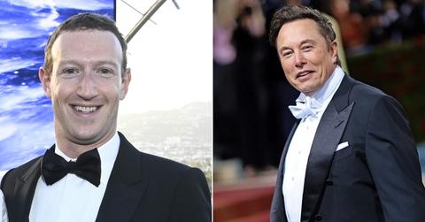 Mark Zuckerberg and Elon Musk wearing tuxes at separate events