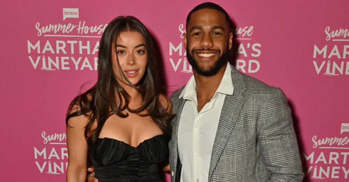 Amir Lancaster and his girlfriend, Natalie Cortes, at the 'Summer House: Martha's Vineyard' Season 2 premiere party