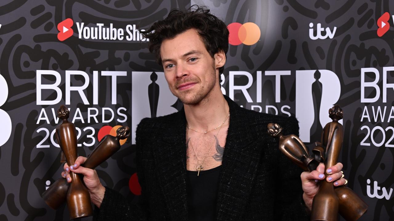 Harry Styles at the Brit Awards in 2023